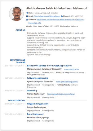 Sudanese software engineer looking for a job 